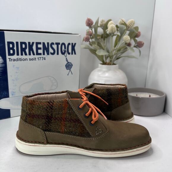 Birkenstock Memphis High Leather/Textile Shoes Mushroom Women 6/Men 4 NWB - Picture 7 of 10